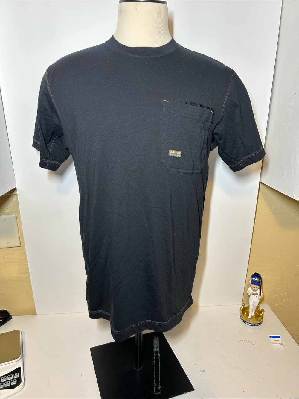 Ariat Black Short-Sleeve Pocket Tee with Subtle Logo